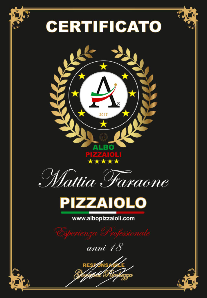 Certificato Mattia Faraone